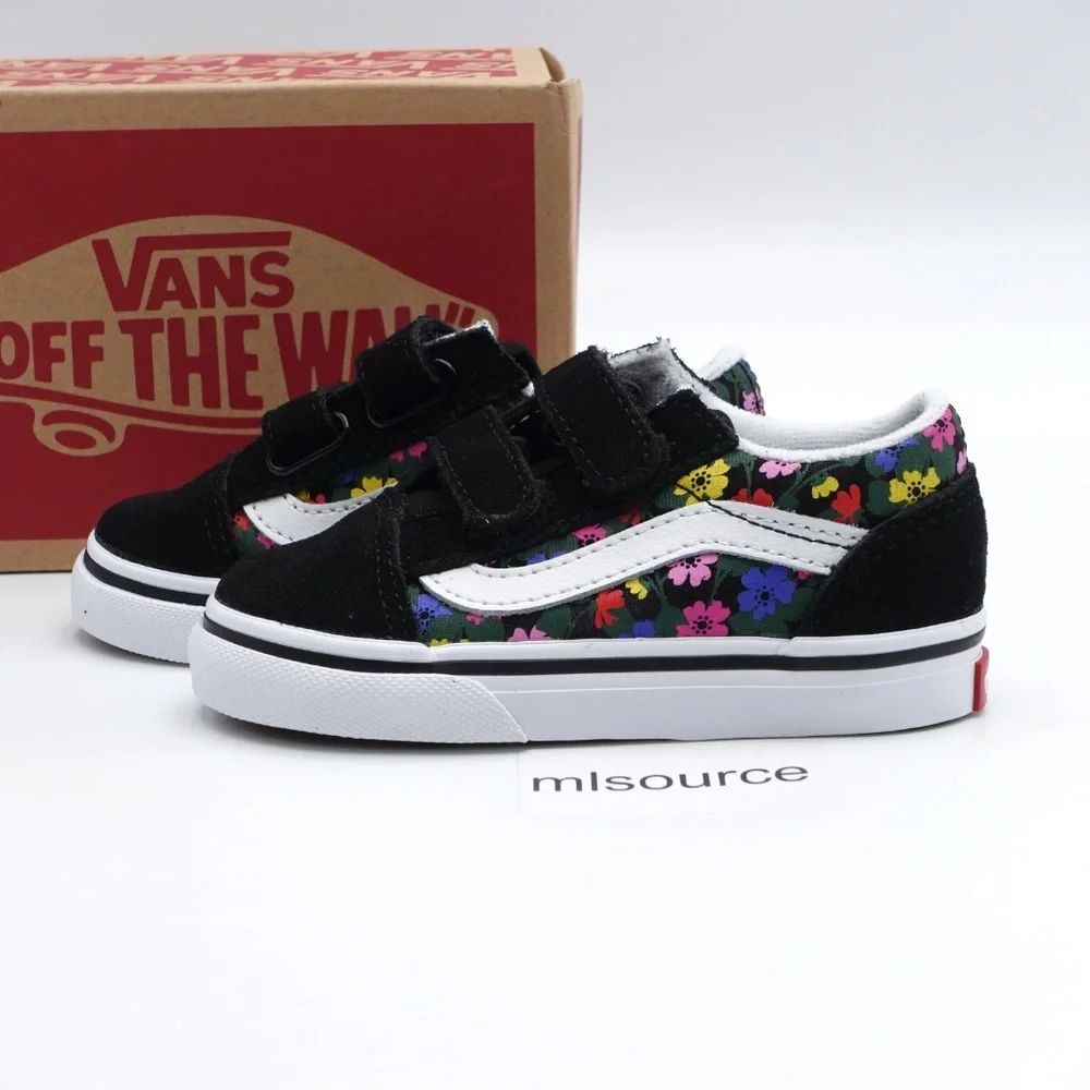 NEW Toddler Kid's VANS Old Skool V Hook and Loop Sneakers VN0A4VJJBA2